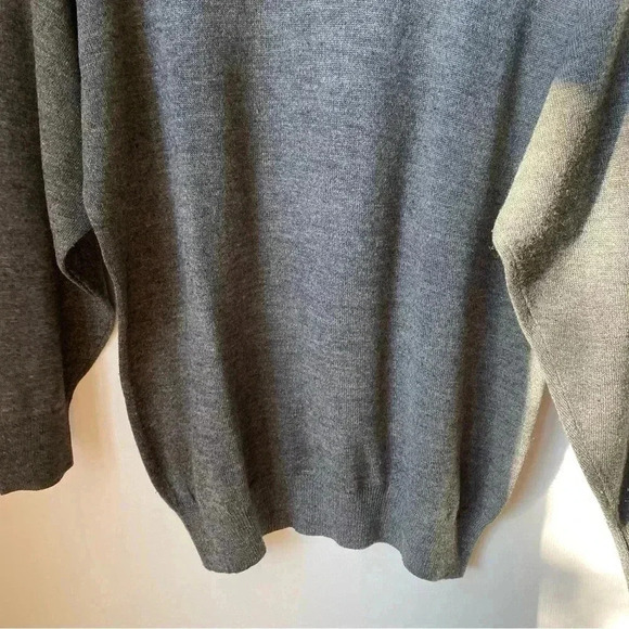 Gray Wool-Blend Turtleneck Cowl Sweater, Made in Italy, Fits Women’s M - Picture 6 of 9